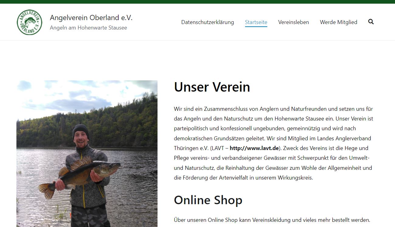 Vereinsseite gestartet